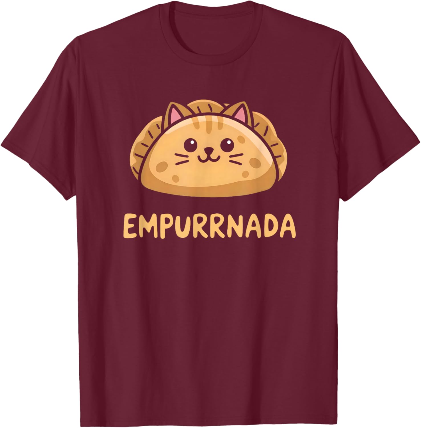 Empanadas Lover Hispanic Heritage Month Kawaii Cat Mom T-Shirt - T-Shirt | Maroon