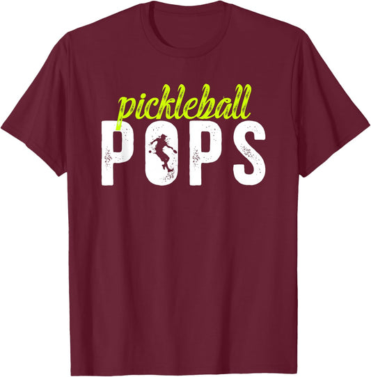 Pickleball Pops Pickleball Player Pops T-Shirt - T-Shirt | Maroon
