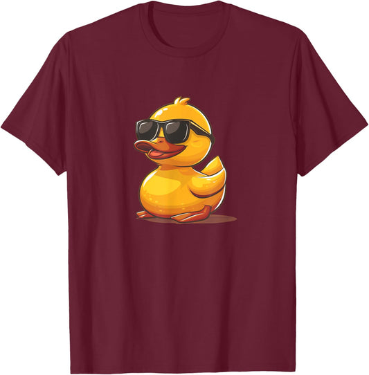 Awesome bespectacled Rubber Duck for Sunglasses Lovers T-Shirt - T-Shirt | Maroon