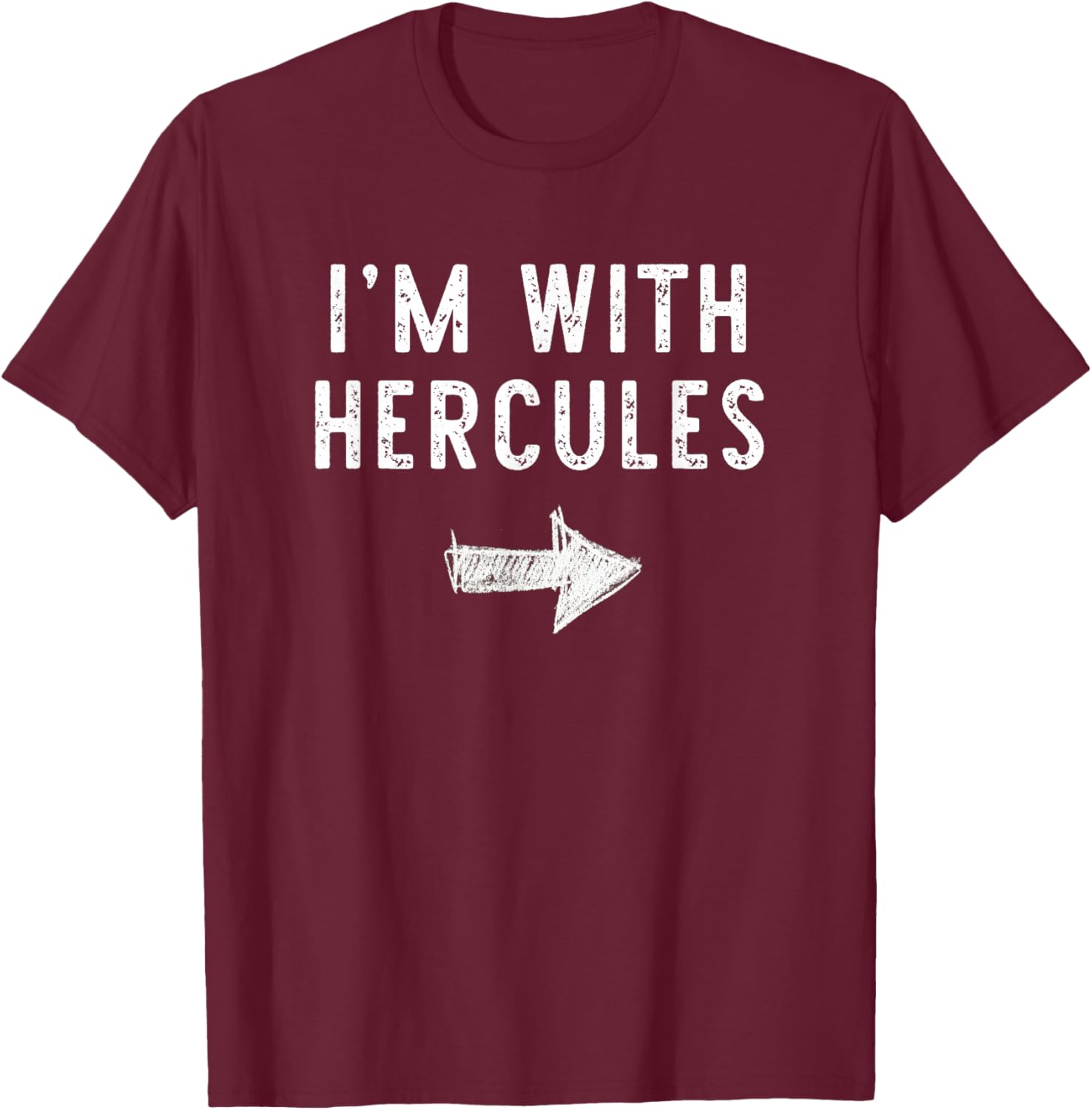 I’m with Hercules Funny Halloween Couple Costume T-Shirt - T-Shirt | Maroon