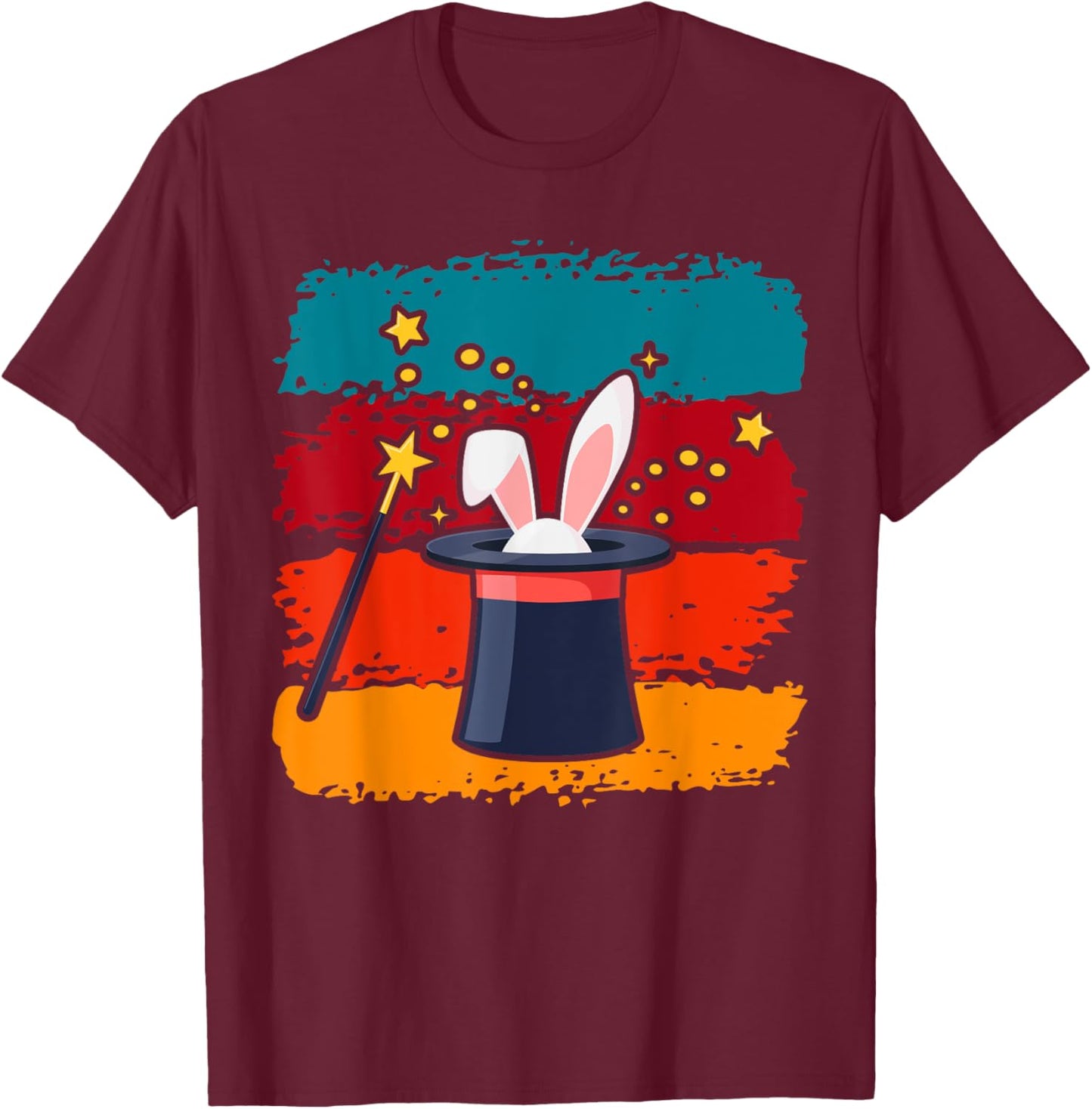 Magicians Hat for Magician Magic Icons Boys Magician T-Shirt - T-Shirt | Maroon