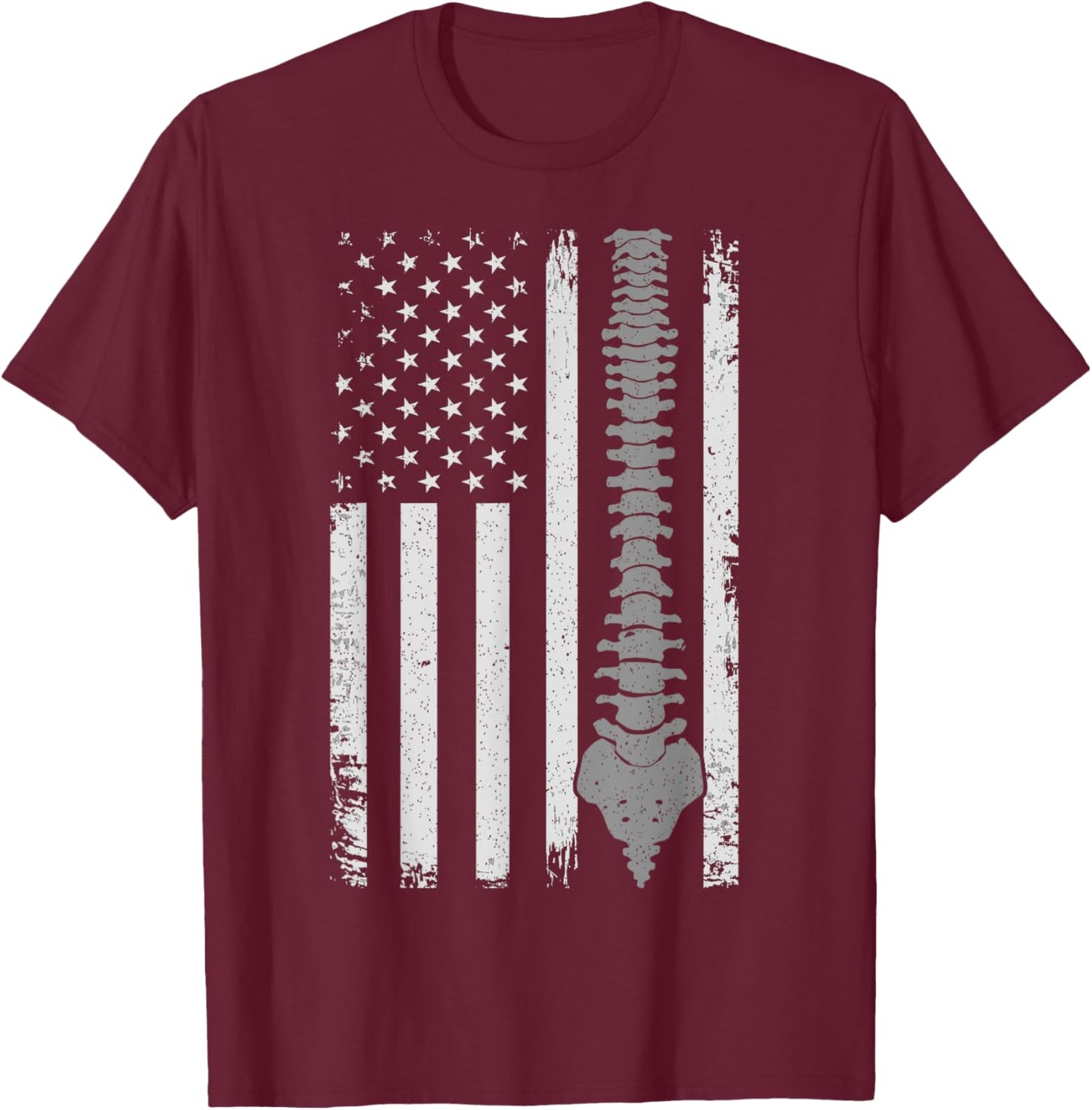 Patriotic USA Flag Chiropractic Gifts Chiropractor T-Shirt - T-Shirt | Maroon