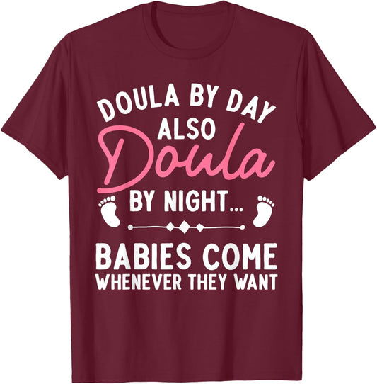 Doula Art Girl Labor & Delivery Birth Worker Doula T-Shirt - T-Shirt | Maroon