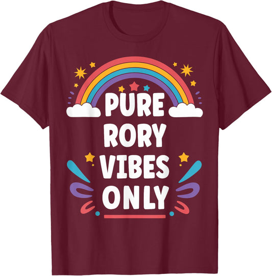 RORY Vibes Only Cute Retro Girls RORY Name T-Shirt - T-Shirt | Maroon