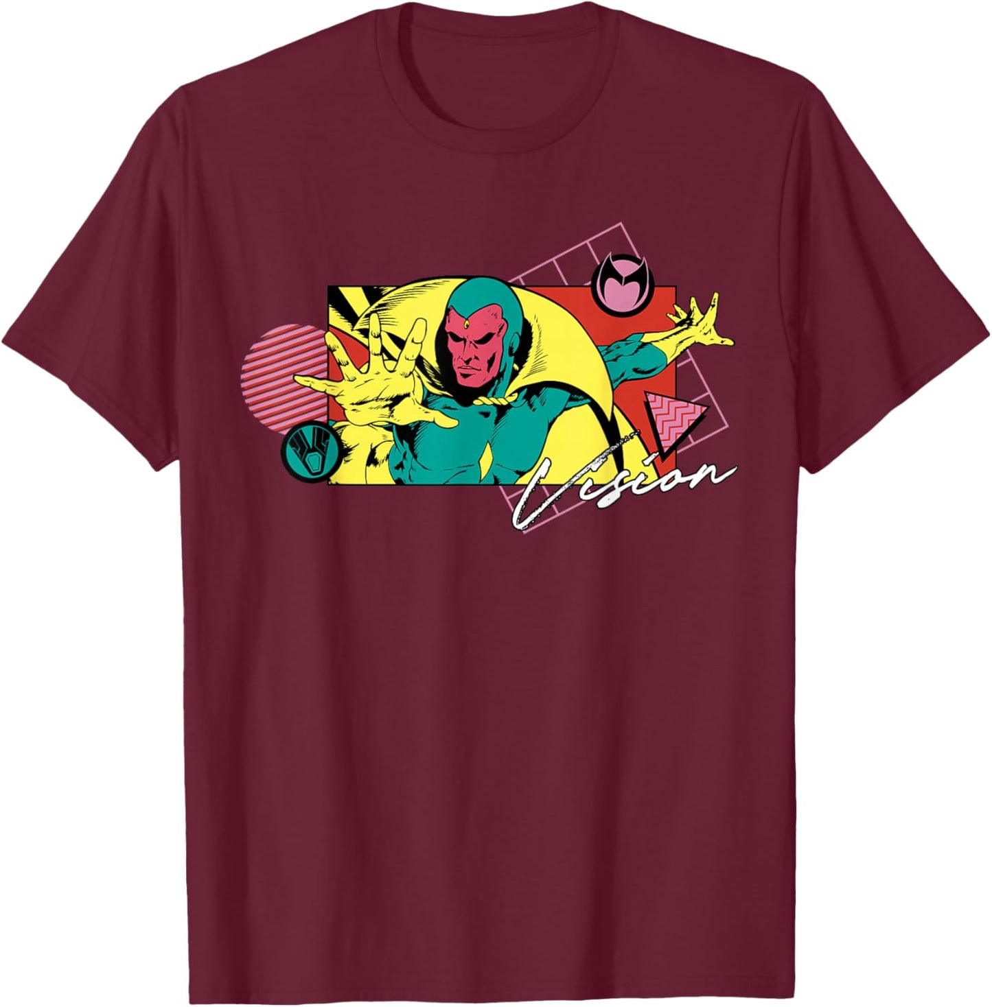 Marvel Valentine’s Day ’90s Couples Matching Vision T-Shirt - T-Shirt | Maroon