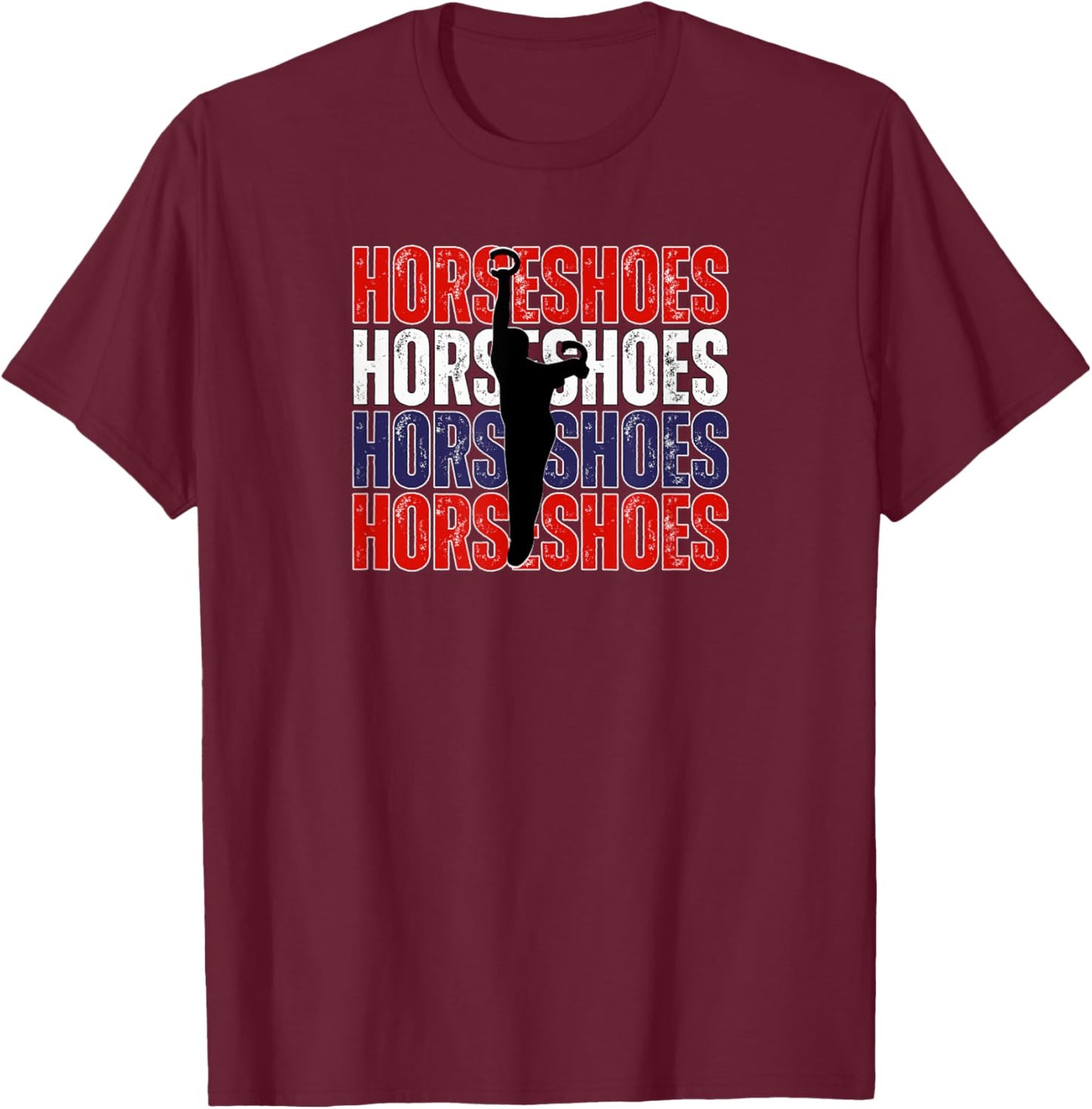 National Horseshoe Pitchers Association NHPA Store Black Classic Fit Short Sleeve T-Shirt - T-Shirt | Maroon