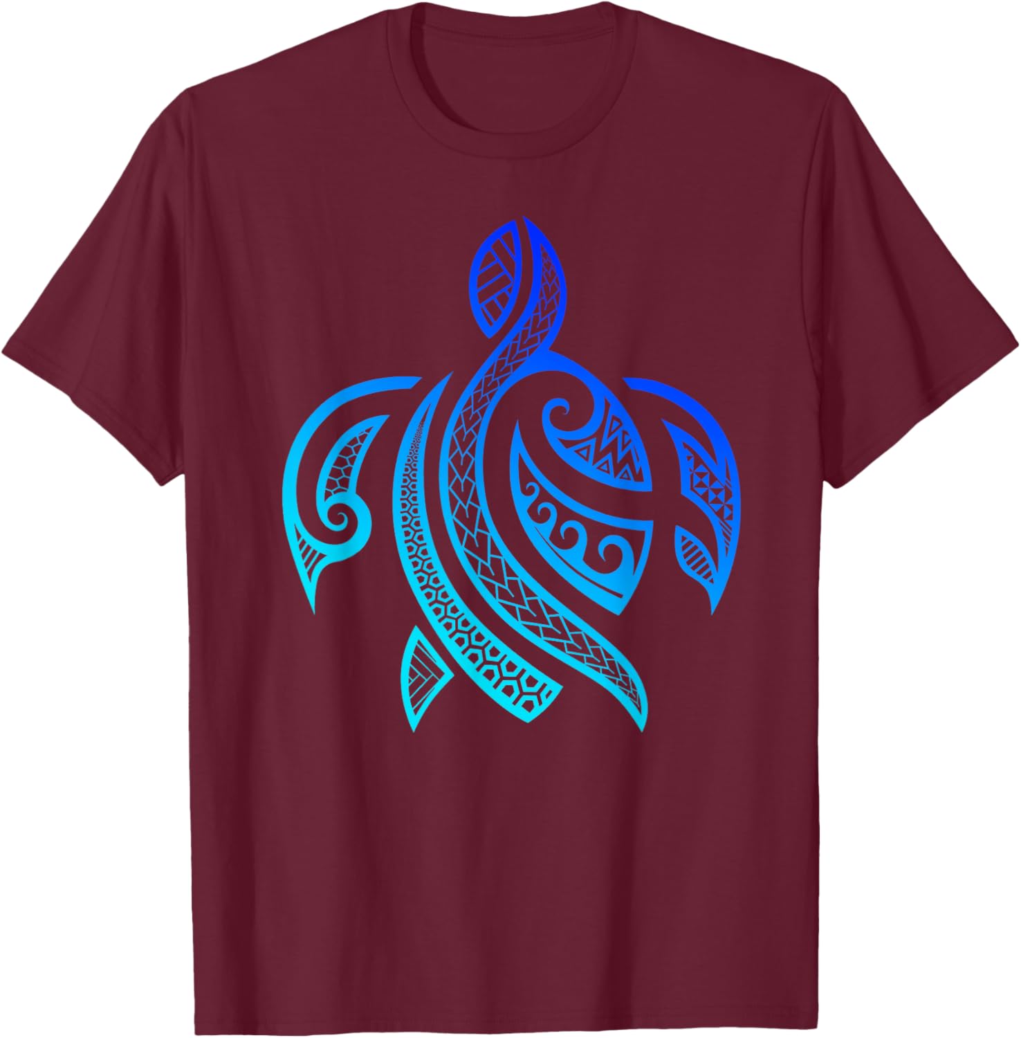 Tribal Hawaiian Maori Art Sea Turtle Hawaiian Tribal T-Shirt - T-Shirt | Maroon