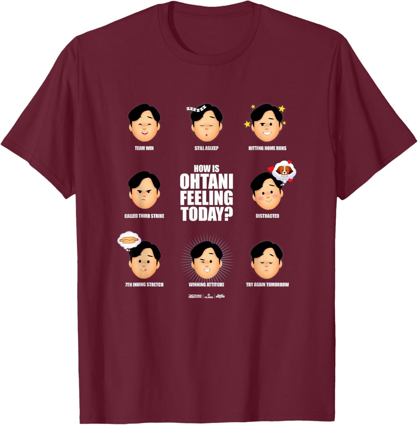 Shohei Ohtani Los Angeles Feeling Today? MLB Players T-Shirt - T-Shirt | Maroon