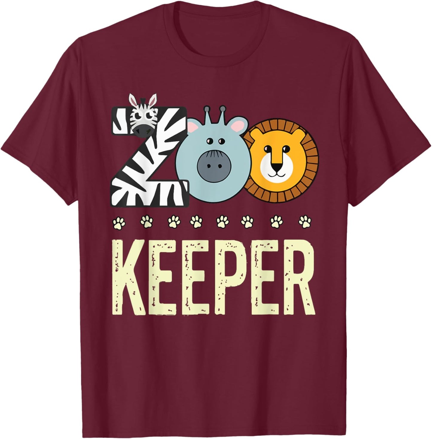 Zookeeper Costume Adult Men Zoo Animal Safari Zoo Keeper T-Shirt - T-Shirt | Maroon
