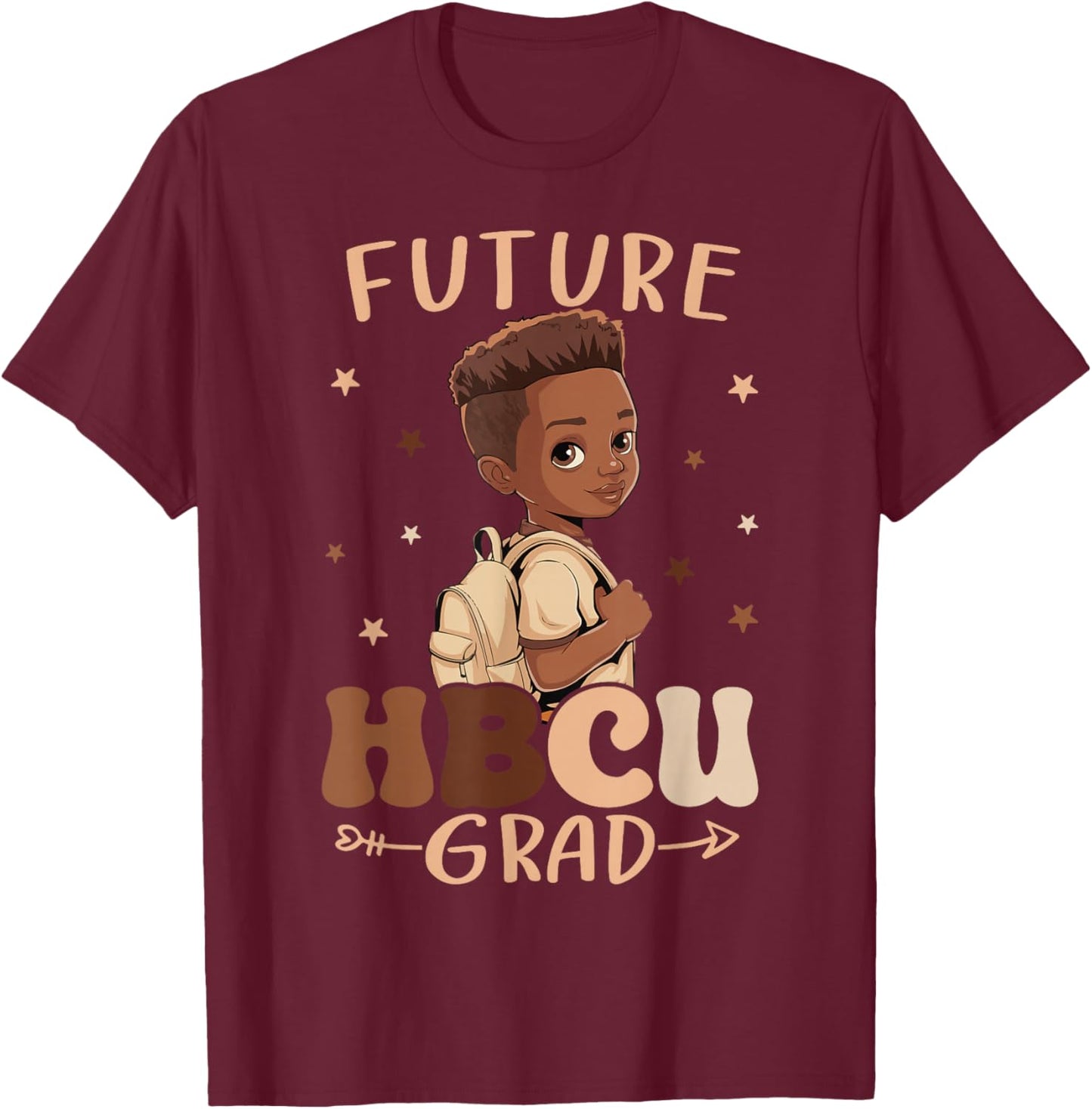 Future HBCU Grad kids Black Boy Afro Black History Month T-Shirt - T-Shirt | Maroon
