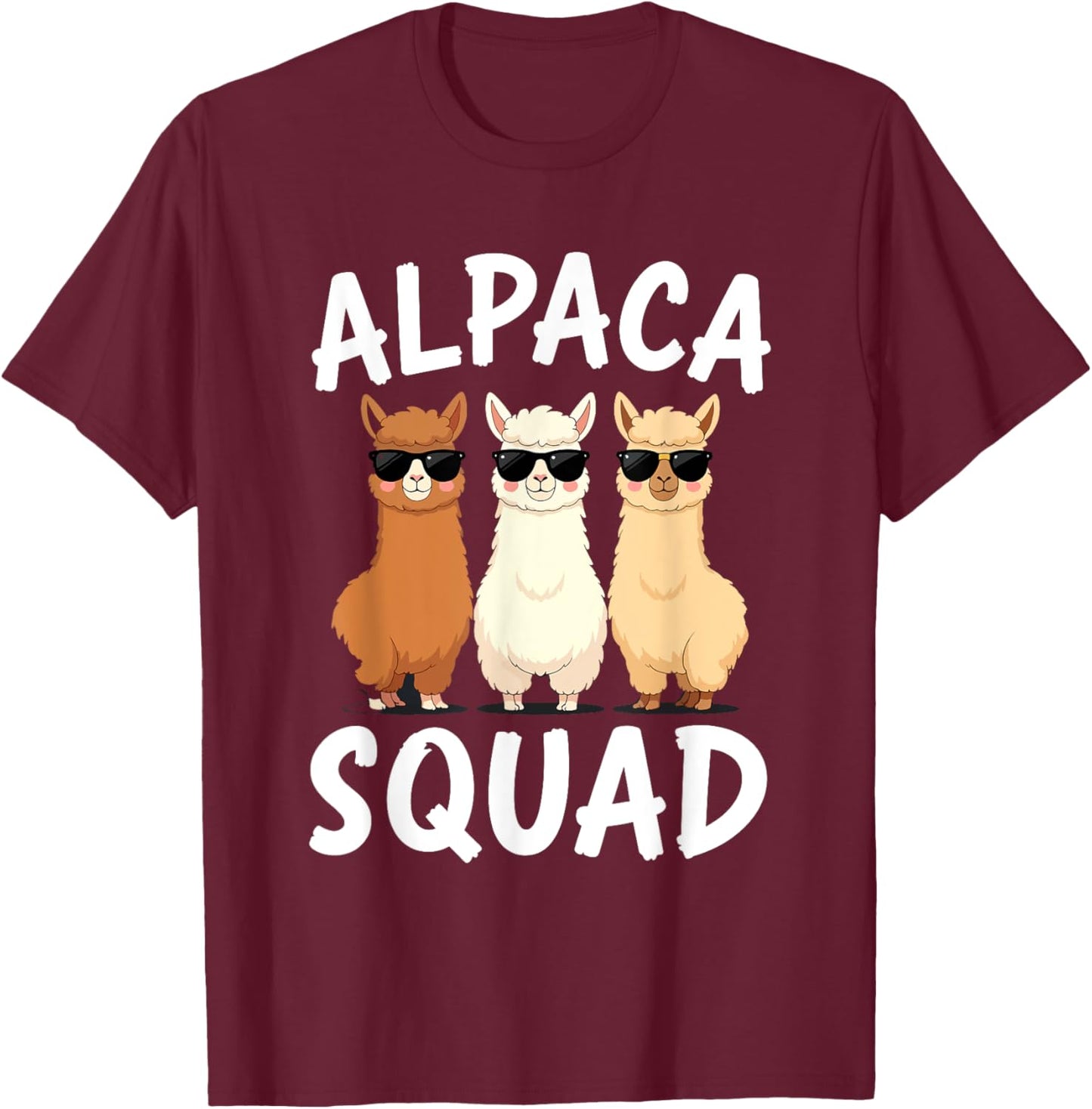 Alpaca Art Men Women Boys Girls Kids Funny Alpaca T-Shirt - T-Shirt | Maroon