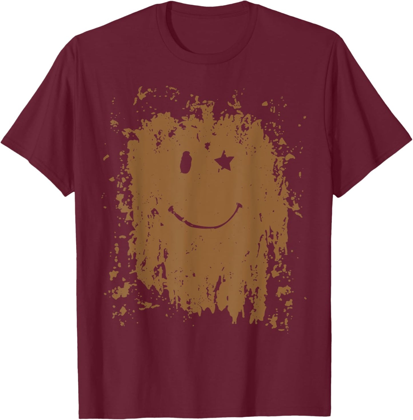 Funny Mud Splatter Face Cool Marathon and Mud Run T-Shirt - T-Shirt | Maroon