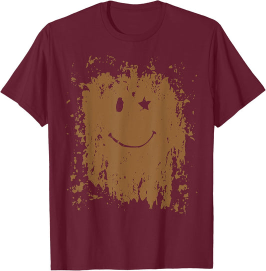 Funny Mud Splatter Face Cool Marathon and Mud Run T-Shirt - T-Shirt | Maroon
