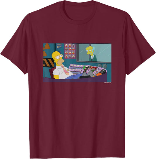 The Simpsons Homer I Am Working Not Sleeping Big Chest Logo T-Shirt - T-Shirt | Maroon