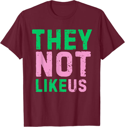 They Don't Like US Retro T-Shirt - T-Shirt | Maroon