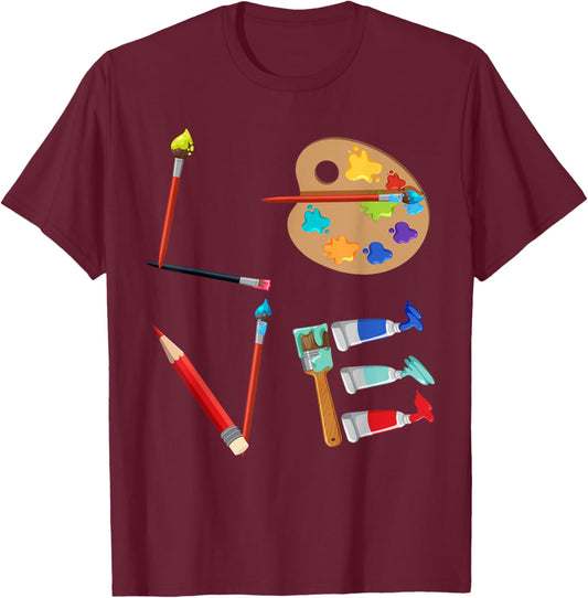 Art for Artist Art Teacher T-Shirt - T-Shirt | Maroon