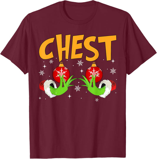 Chest Nuts Matching Chestnuts Christmas Snow Couples Women T-Shirt - T-Shirt | Maroon