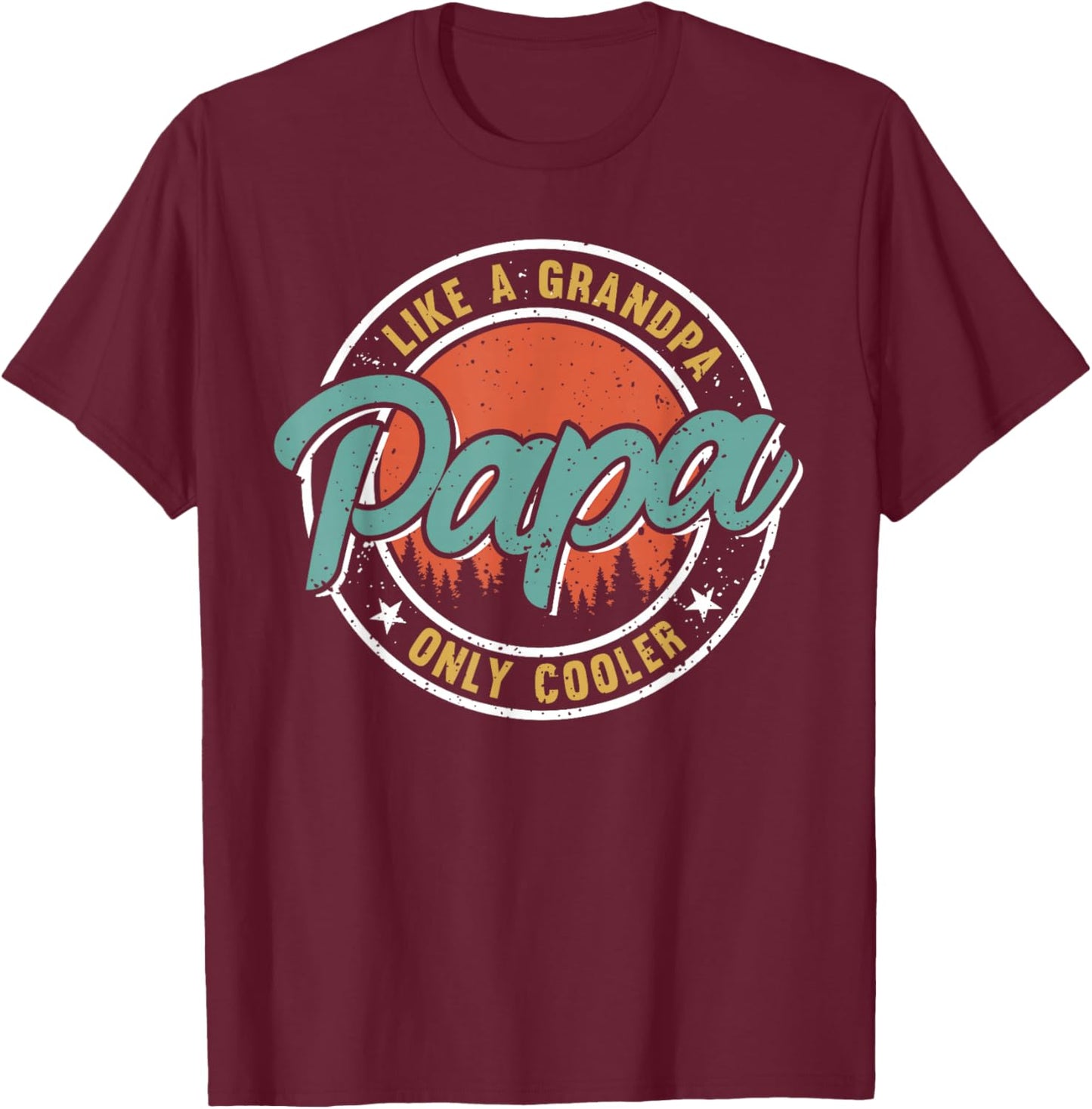 Funny Papa Design for Grandpa Papi Papaw from Grandkids Papa T-Shirt - T-Shirt | Maroon