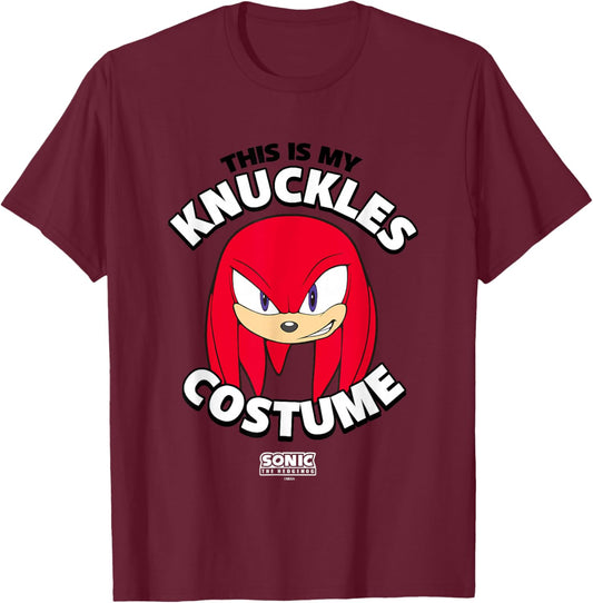 Sonic The Hedgehog Halloween This Is My Knuckles Costume T-Shirt - T-Shirt | Maroon