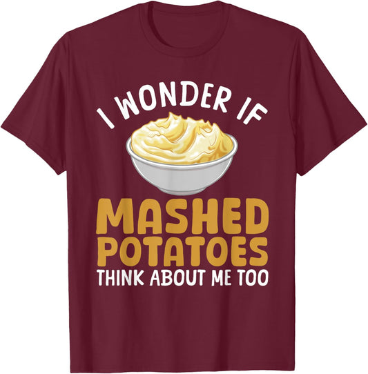 Mashed Potato Art Women Thanksgiving Mashed Potato T-Shirt - T-Shirt | Maroon