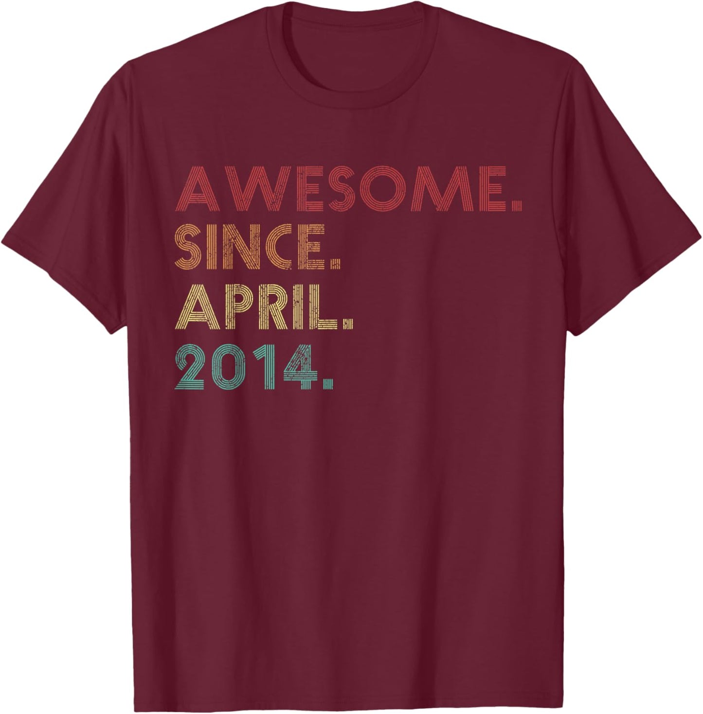 Awesome Since April 2014 Funny 11th Birthday T-Shirt - T-Shirt | Maroon