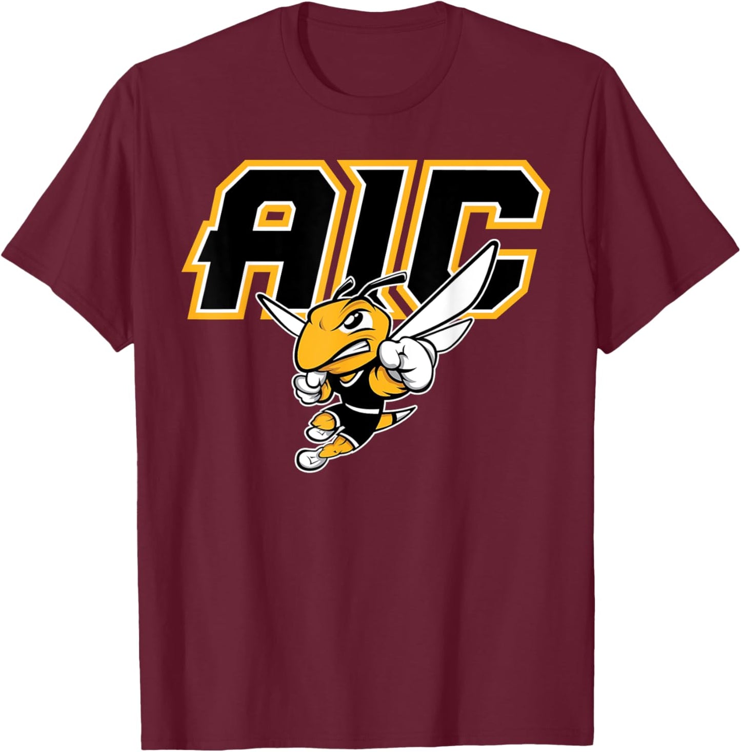 American International College AIC Vintage Sports Design T-Shirt - T-Shirt | Maroon