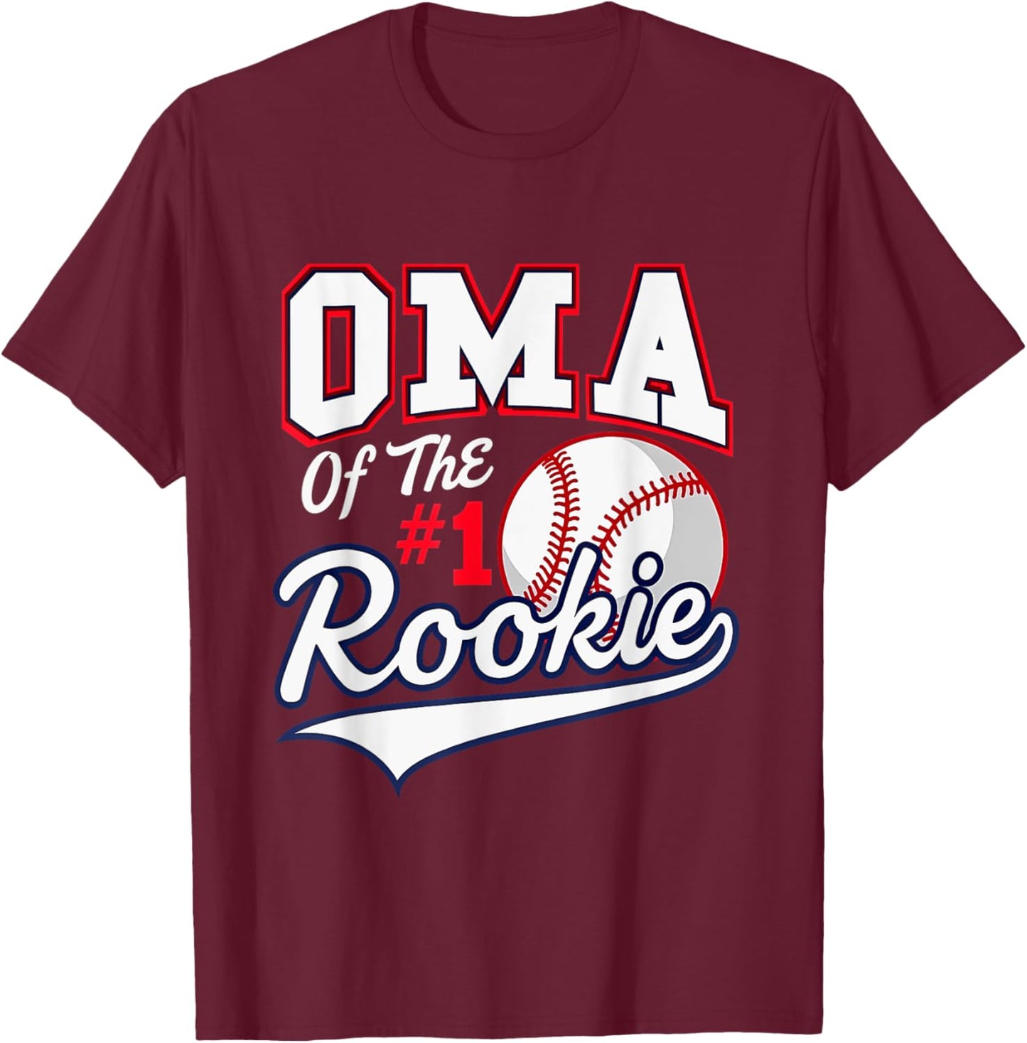 Retro Grandma Oma Of The Number 1 Rookie Baseball T-Shirt - T-Shirt | Maroon