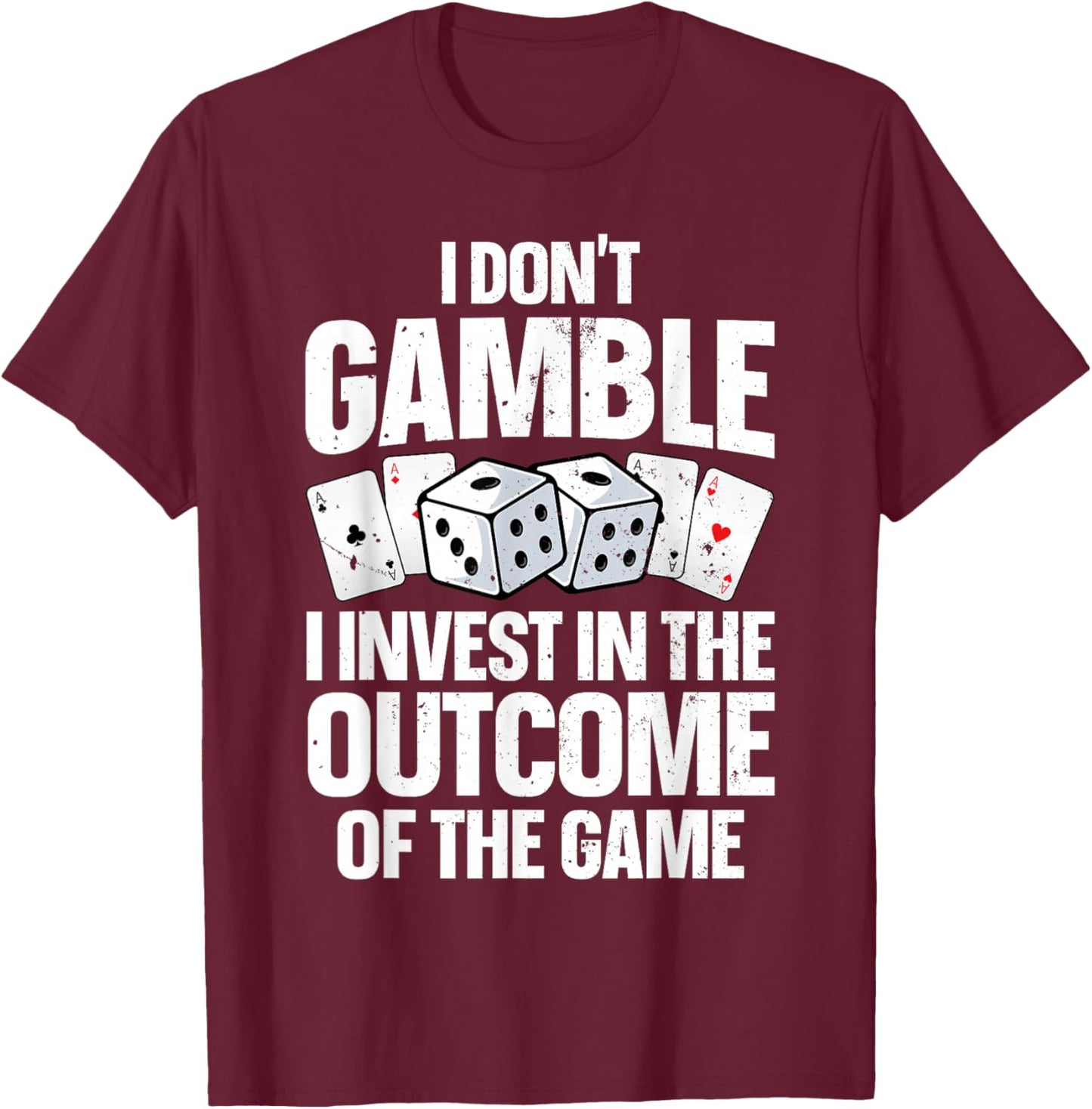 Funny Gambling Art Women Casino Poker Player Gambler T-Shirt - T-Shirt | Maroon