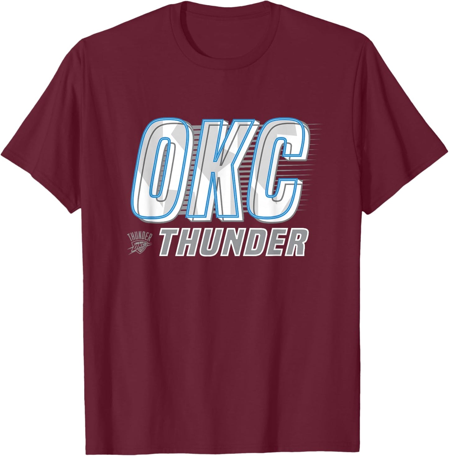 NBA Oklahoma City Thunder Type Stack Logo T-Shirt - T-Shirt | Maroon