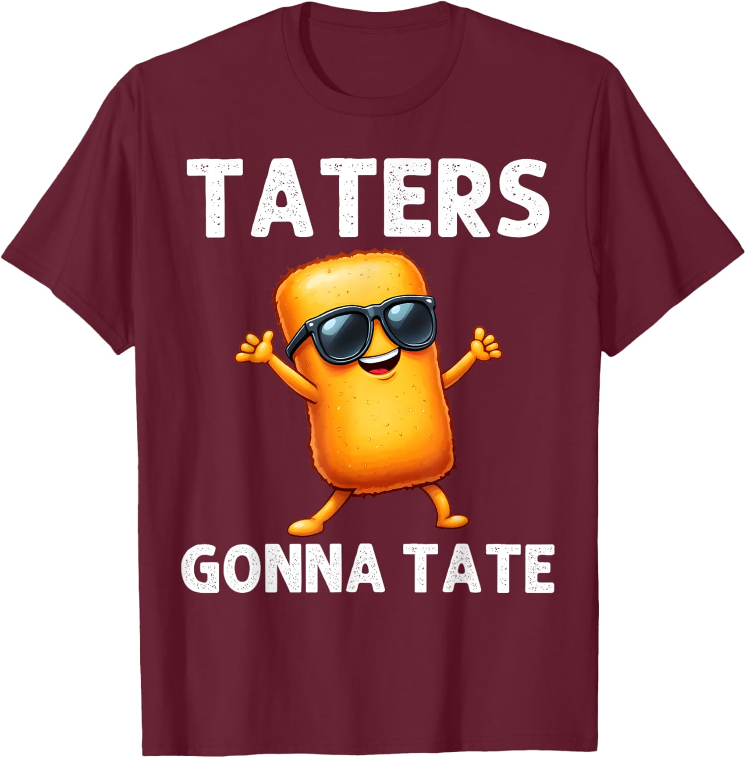 Best Tater Tot Art Women Kids Potato Tater Tot Lover T-Shirt - T-Shirt | Maroon
