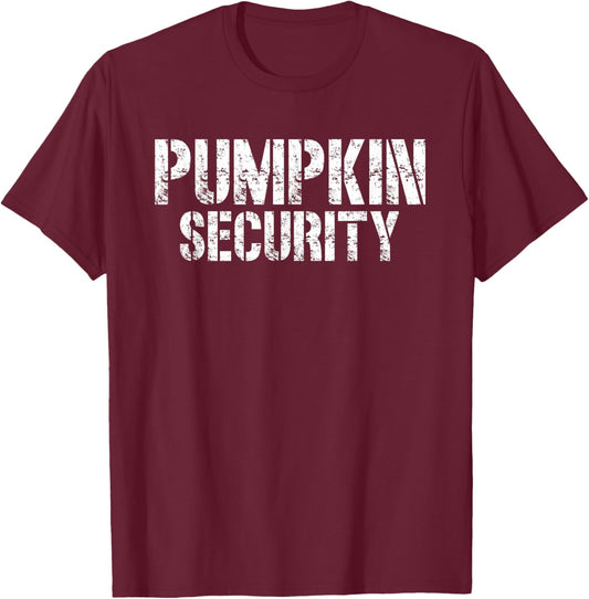 Halloween Dad Mom Daughter Adult Costume Pumpkin Security T-Shirt - T-Shirt | Maroon