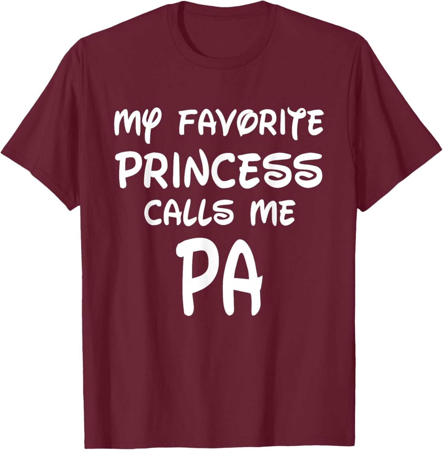 My Favorite Princess Calls Me Pa Vintage Christmas Xmas T-Shirt - T-Shirt | Maroon