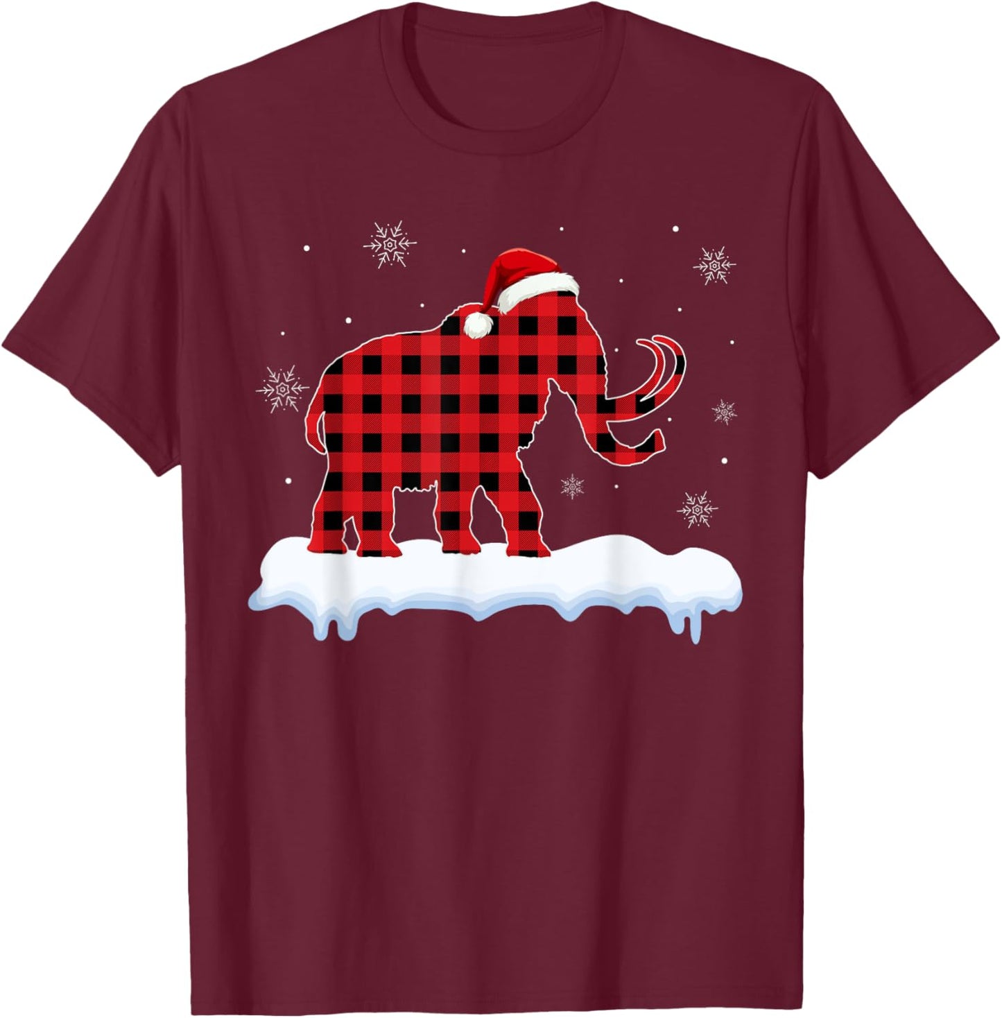 Mammoth Christmas Pajamas funny Mammoth Lover Xmas T-Shirt - T-Shirt | Maroon