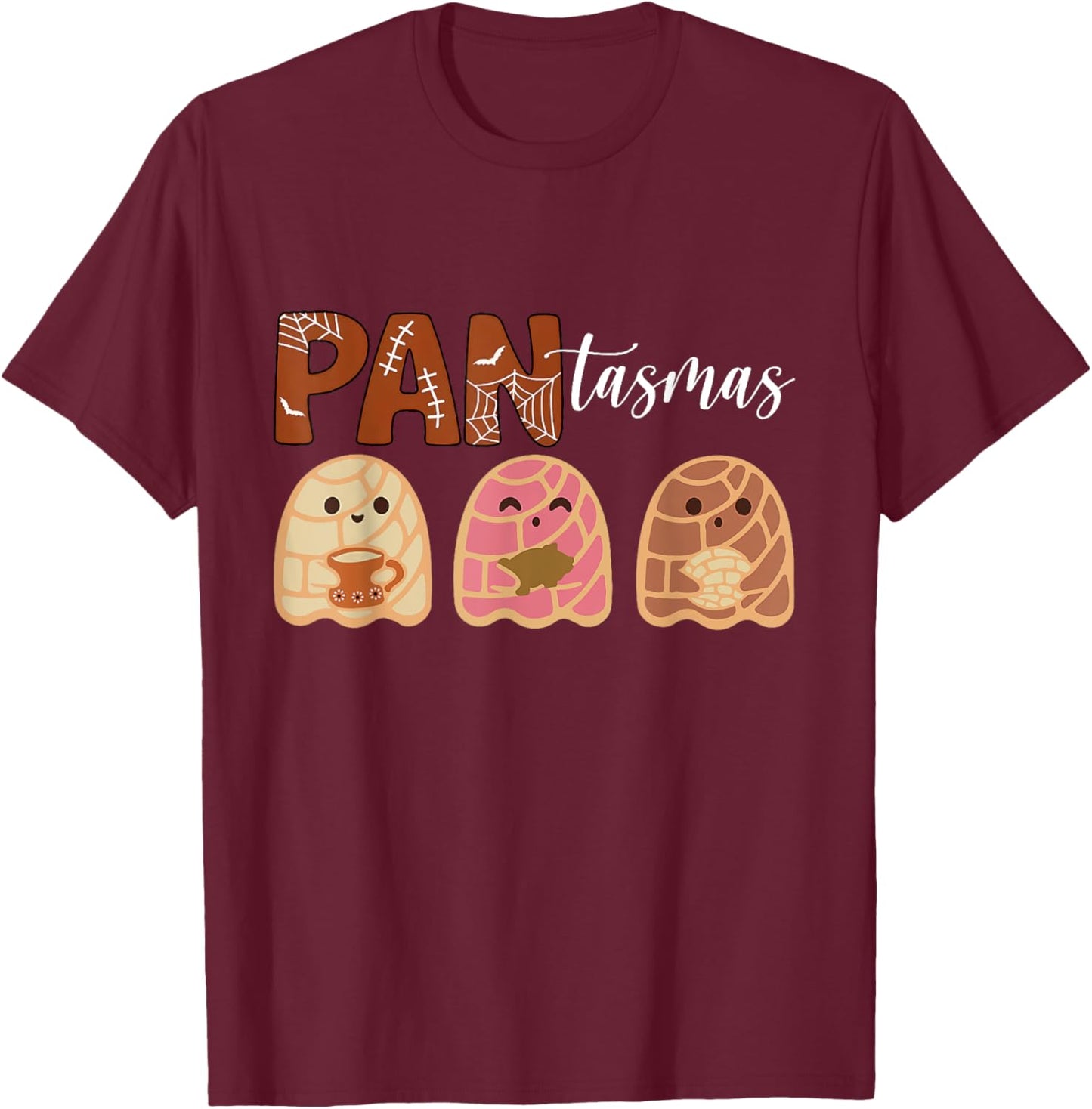 Funny Pantasmas Ghost Funny Spooky Conchas Mexican Ghost T-Shirt - T-Shirt | Maroon