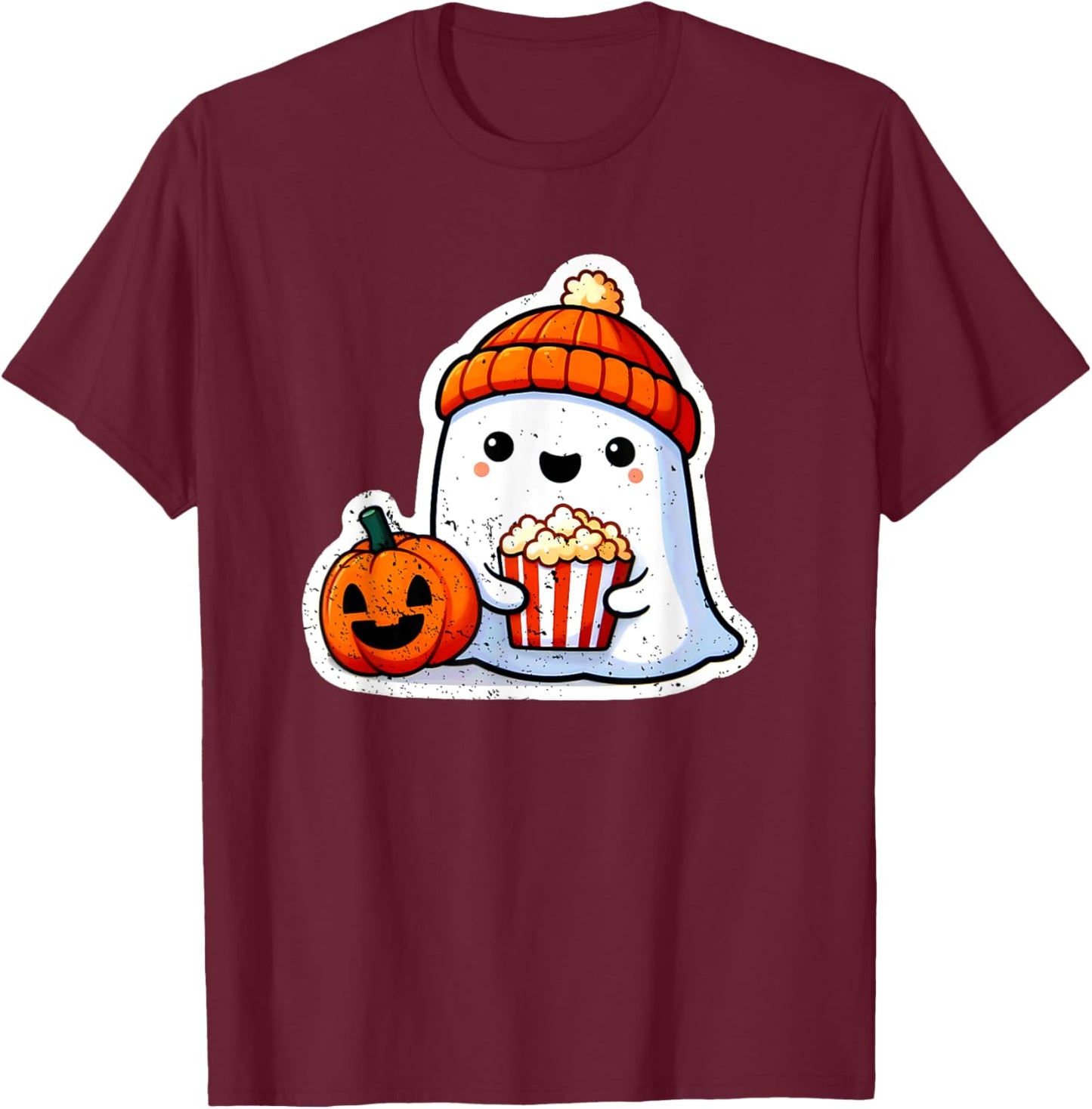 Halloween Ghost Movie Popcorn Horror Costume Girl Kids Women T-Shirt - T-Shirt | Maroon