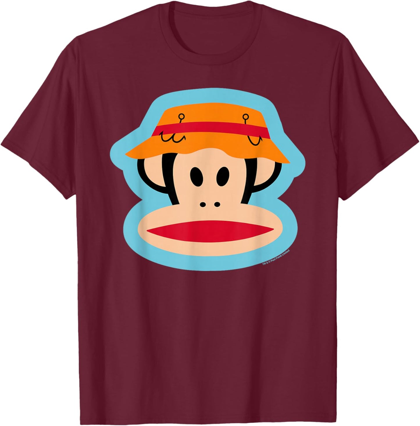 Paul Frank Julius The Monkey Fishing Hat T-Shirt - T-Shirt | Maroon