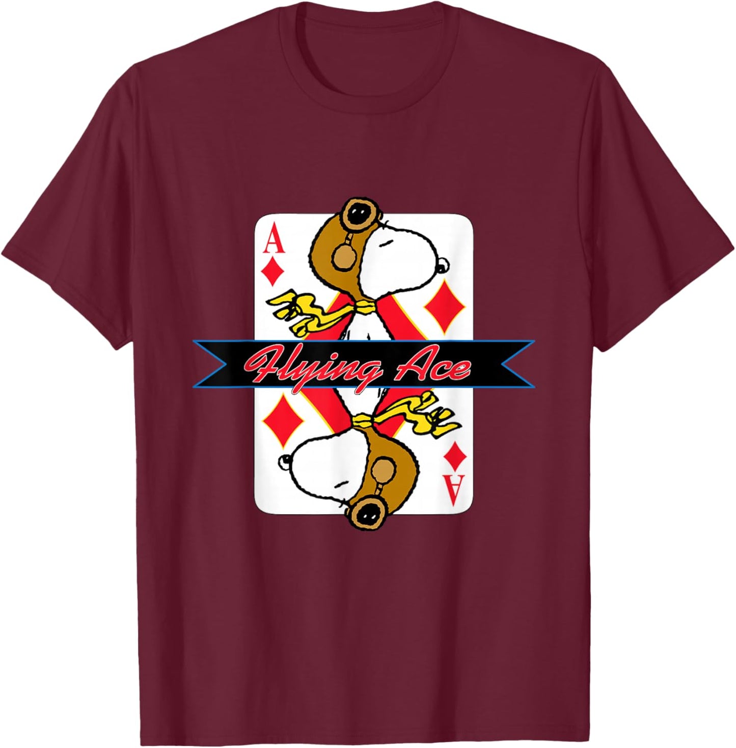Peanuts Snoopy Flying Ace T-Shirt - T-Shirt | Maroon
