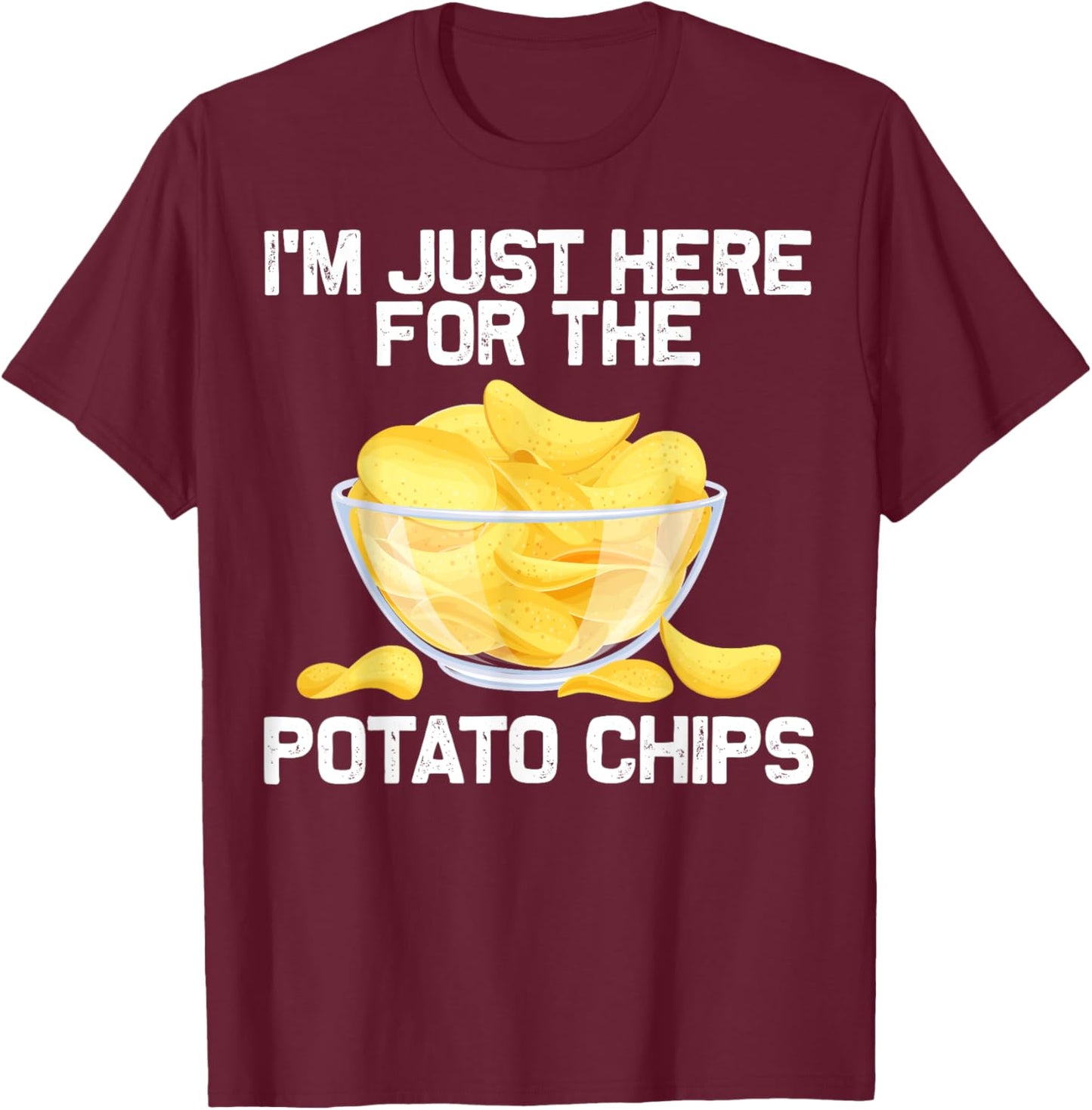 Cool Potato Chips Art Women Kids Potato Chips Lover T-Shirt - T-Shirt | Maroon