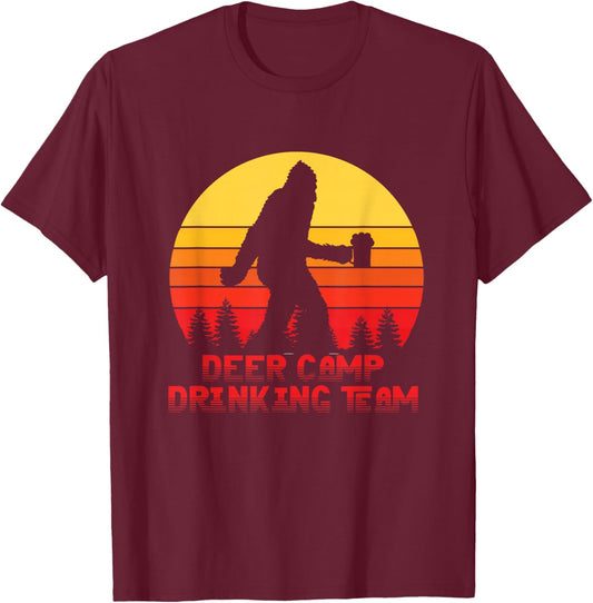 Deer Camp Drinking Team - Funny Hunting T-Shirt - T-Shirt | Maroon