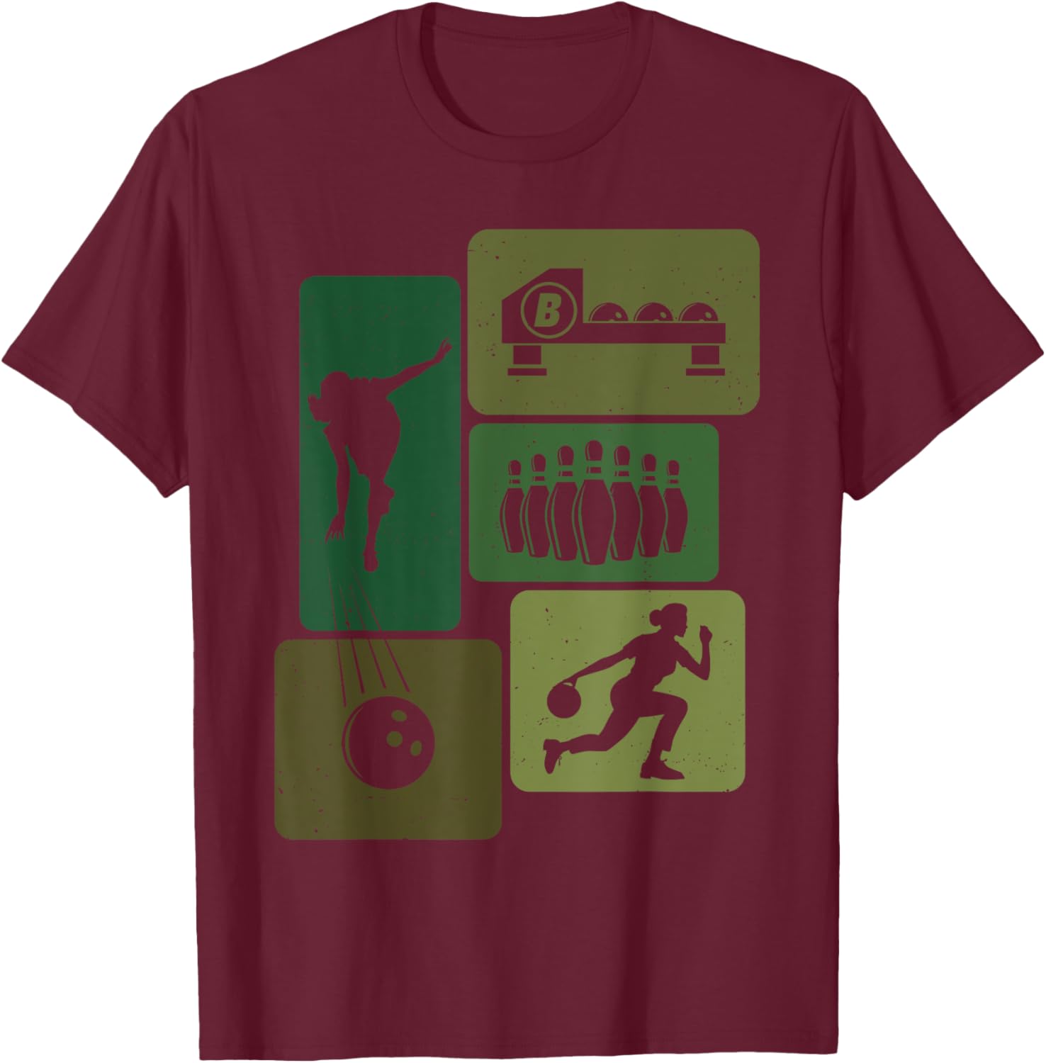 Funny Bowling Player Bowler Game Enthusiast Outfit Women T-Shirt - T-Shirt | Maroon