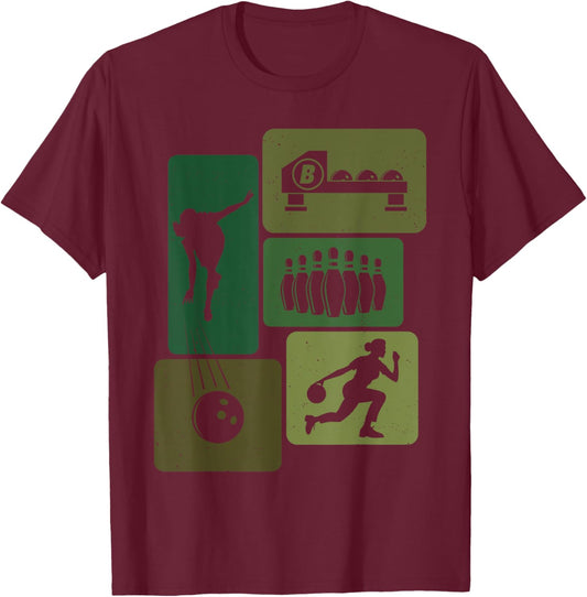 Funny Bowling Player Bowler Game Enthusiast Outfit Women T-Shirt - T-Shirt | Maroon