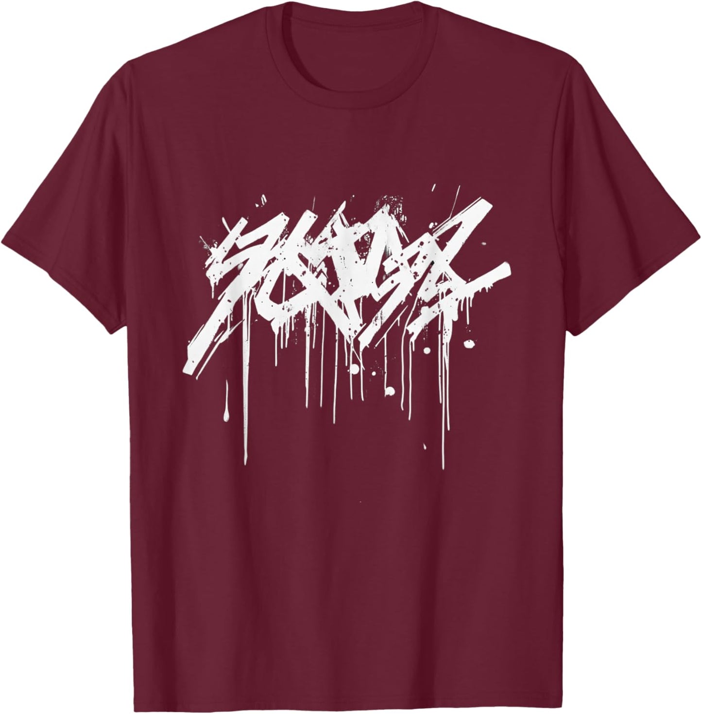 White Spray Paint Graffiti Graphic - Abstract Graffiti T-Shirt - T-Shirt | Maroon