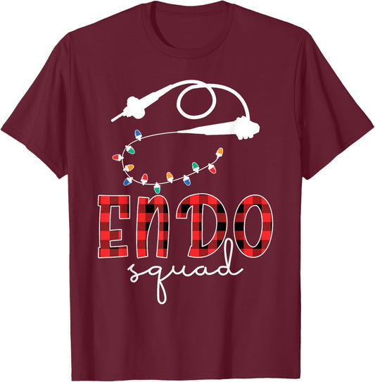 Endo Squad Endoscopy Endo Nurse Tech Crew Christmas T-Shirt - T-Shirt | Maroon