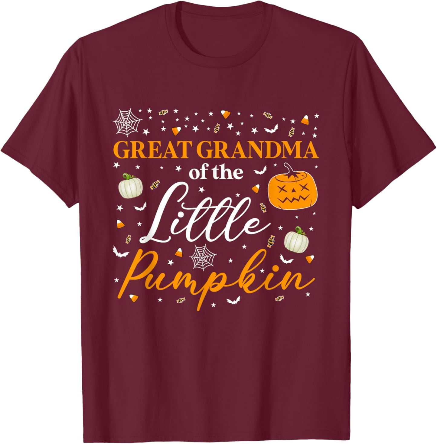 Great Grandma Of The Little Pumpkin Family Matching T-Shirt - T-Shirt | Maroon