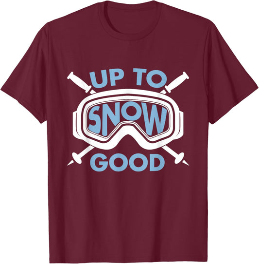 Skiing Art Women Kids Winter Sport Ski Lover Skier T-Shirt - T-Shirt | Maroon