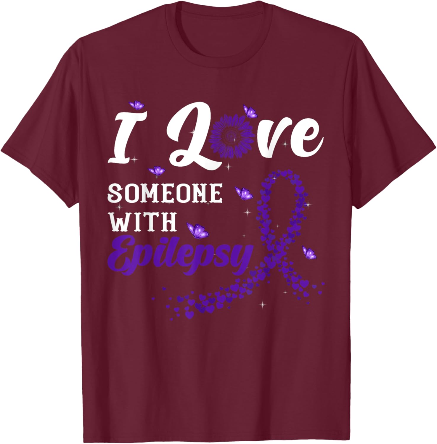 I Love Someone With Epilepsy Awareness Day Warrior Fighter T-Shirt - T-Shirt | Maroon