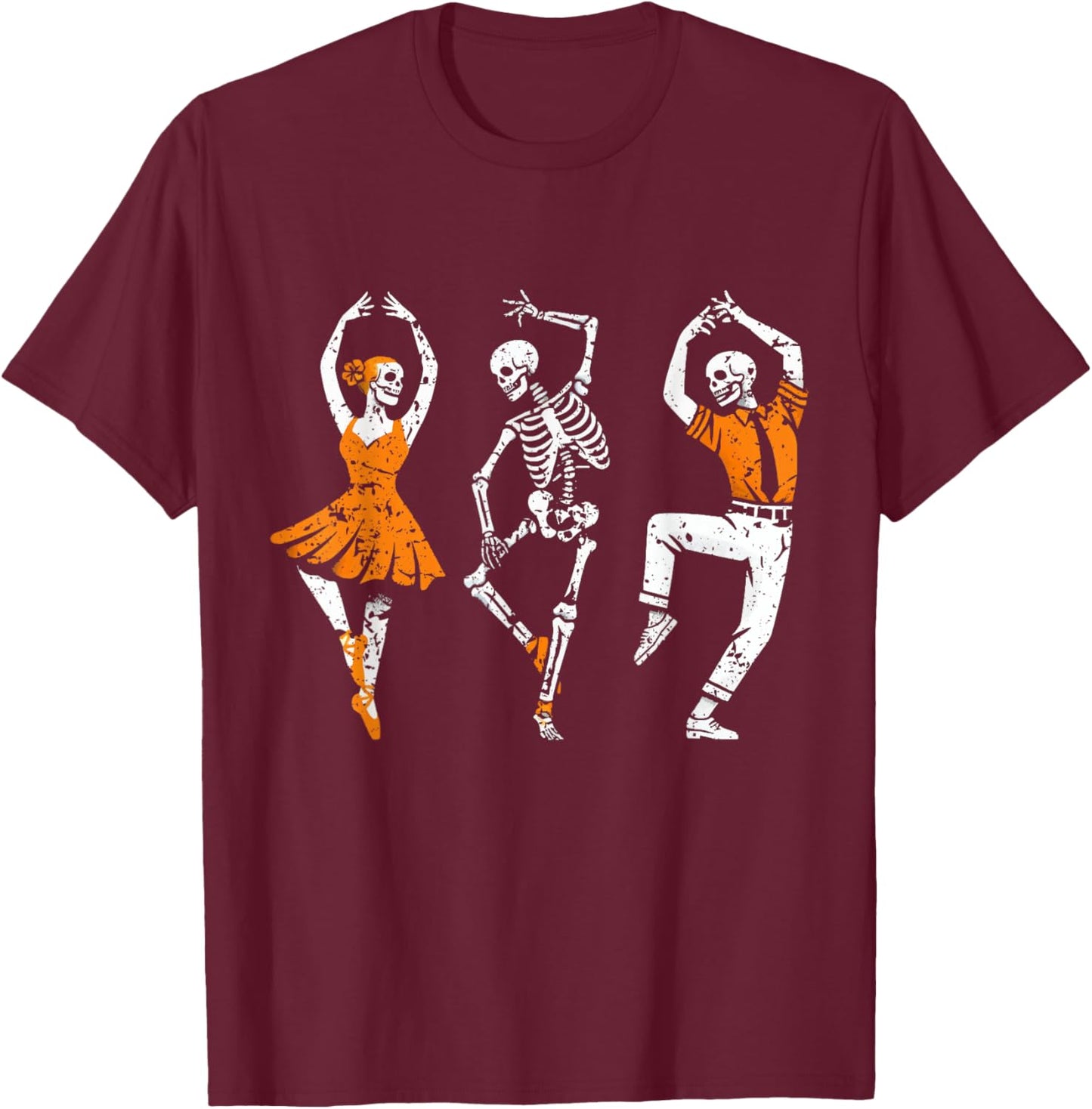 Skeleton Dance Teacher tap, step, or clog, Ballet Dancer T-Shirt - T-Shirt | Maroon
