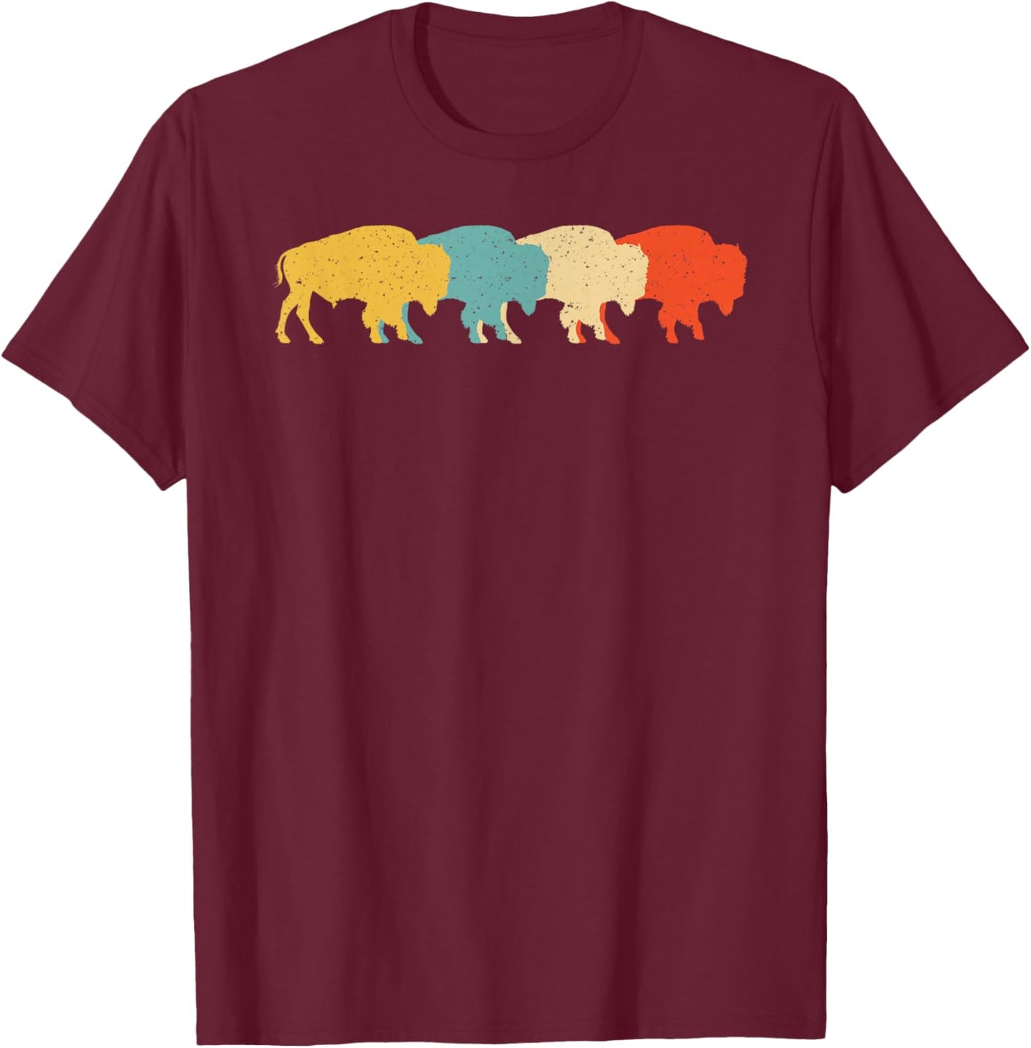 Cool Bison Design Women Kids Buffalo Bison Lovers T-Shirt - T-Shirt | Maroon