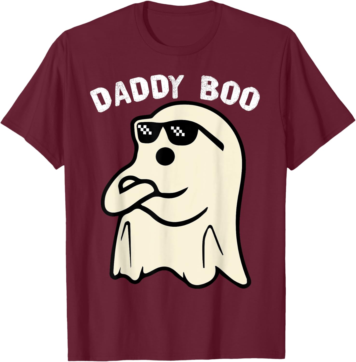 Daddy Boo Halloween Family Matching Costume Ghost Dad 2024 T-Shirt - T-Shirt | Maroon