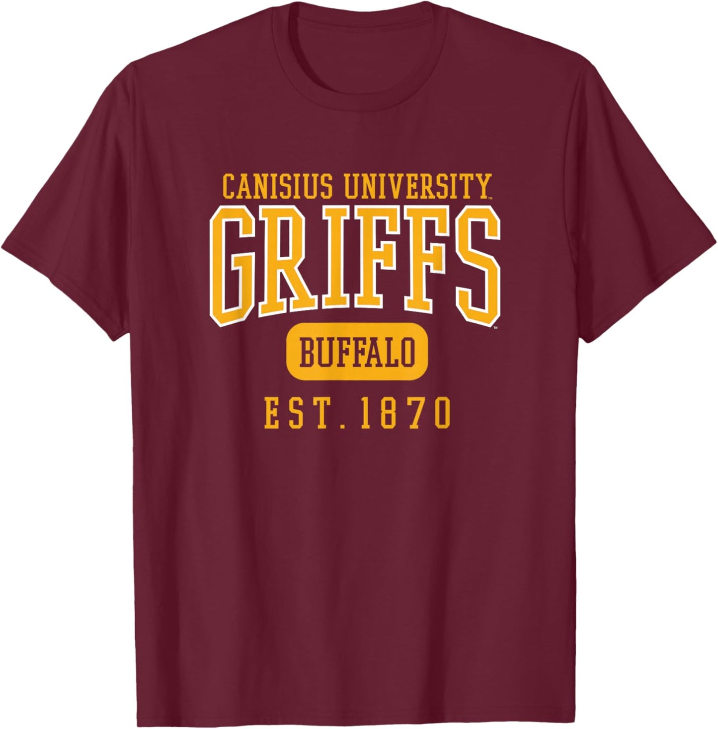 Canisius University Golden Griffins Est. Date T-Shirt - T-Shirt | Maroon